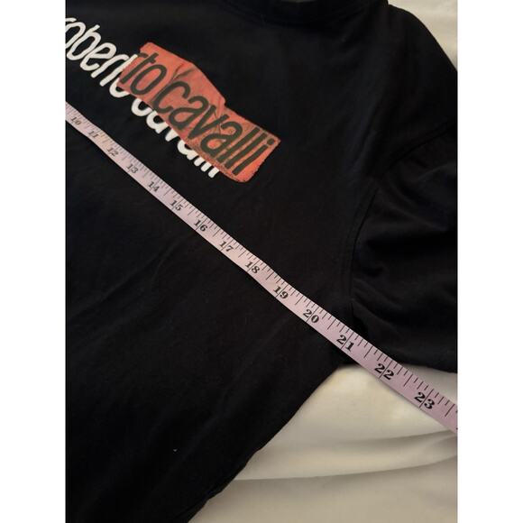 ROBERTO CAVALLI Mens Logo Graphic Cotton Tee T-Shirt Size L Large Black - Picture 4 of 7